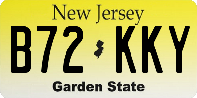 NJ license plate B72KKY