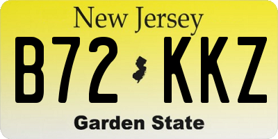 NJ license plate B72KKZ