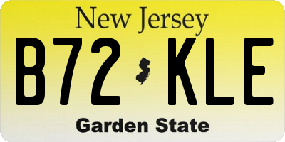 NJ license plate B72KLE