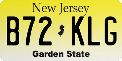 NJ license plate B72KLG