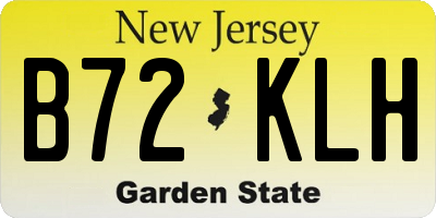 NJ license plate B72KLH