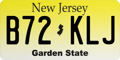NJ license plate B72KLJ