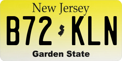 NJ license plate B72KLN