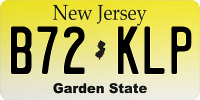 NJ license plate B72KLP