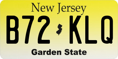 NJ license plate B72KLQ
