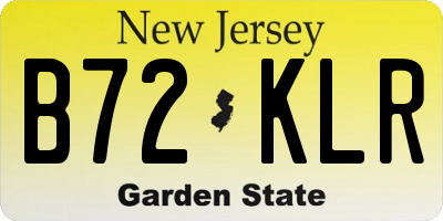 NJ license plate B72KLR