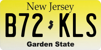 NJ license plate B72KLS