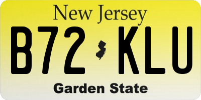 NJ license plate B72KLU