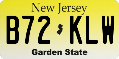 NJ license plate B72KLW