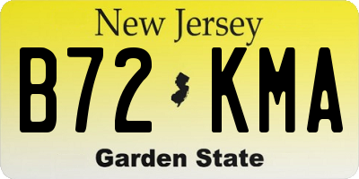 NJ license plate B72KMA