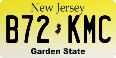 NJ license plate B72KMC