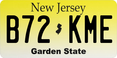 NJ license plate B72KME