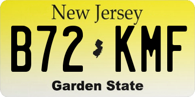 NJ license plate B72KMF