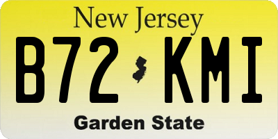 NJ license plate B72KMI
