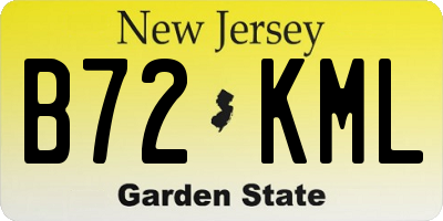 NJ license plate B72KML