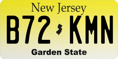 NJ license plate B72KMN