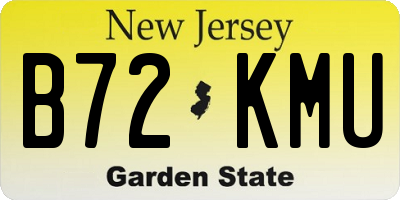 NJ license plate B72KMU