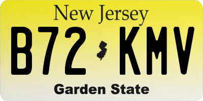 NJ license plate B72KMV