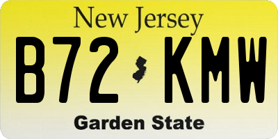 NJ license plate B72KMW