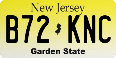 NJ license plate B72KNC