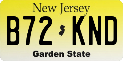 NJ license plate B72KND
