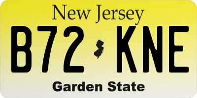 NJ license plate B72KNE