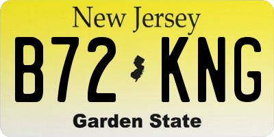 NJ license plate B72KNG