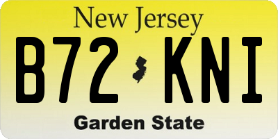 NJ license plate B72KNI
