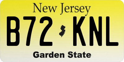 NJ license plate B72KNL