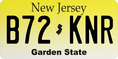 NJ license plate B72KNR