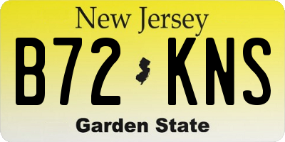 NJ license plate B72KNS