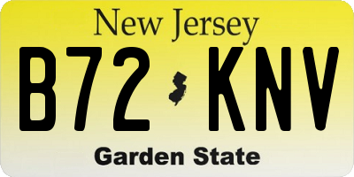 NJ license plate B72KNV