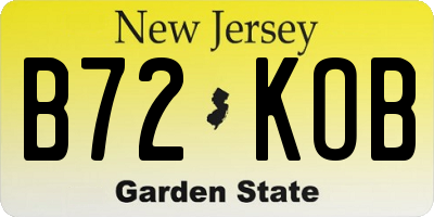 NJ license plate B72KOB