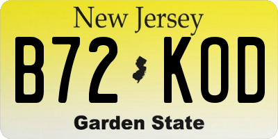 NJ license plate B72KOD