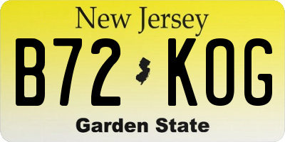 NJ license plate B72KOG