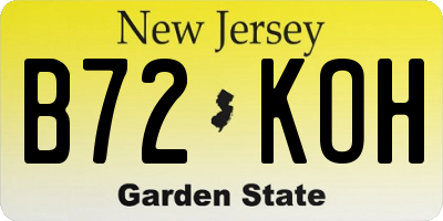 NJ license plate B72KOH