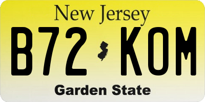 NJ license plate B72KOM