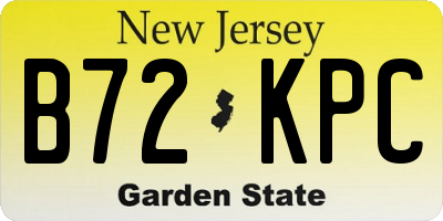 NJ license plate B72KPC