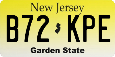 NJ license plate B72KPE