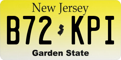 NJ license plate B72KPI