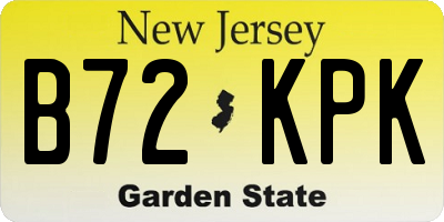 NJ license plate B72KPK