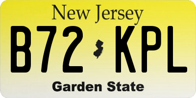 NJ license plate B72KPL
