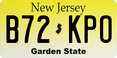 NJ license plate B72KPO