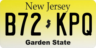 NJ license plate B72KPQ