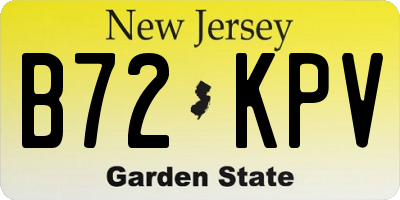 NJ license plate B72KPV