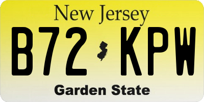 NJ license plate B72KPW