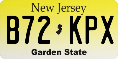 NJ license plate B72KPX