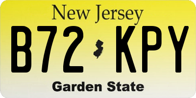NJ license plate B72KPY