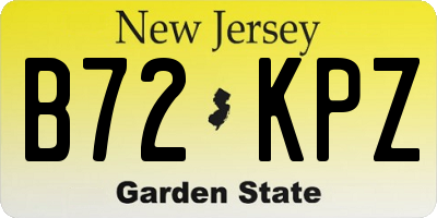 NJ license plate B72KPZ