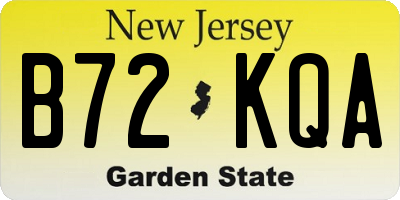 NJ license plate B72KQA